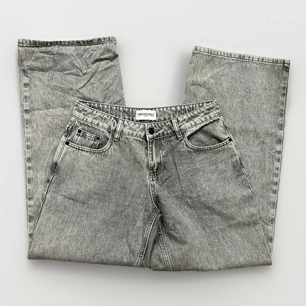 Princess Polly DNM Women''s Jeans Size 4 Wide Leg Charcoal Gray Wash